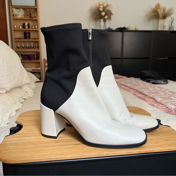 Via Spiga Devon Leather and Stretch Sock Boots - size 37.5. Made in Italy - Picture 4 of 8